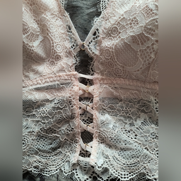 NWT La Senza Longline Lace Stretch Bralette Bustier In Blush (D/DD) - Picture 2 of 3